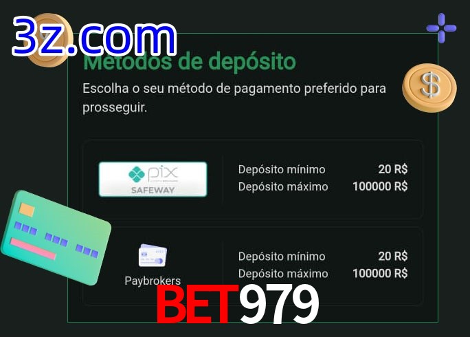 O cassino Bet979 oferece uma grande variedade de métodos de pagamento